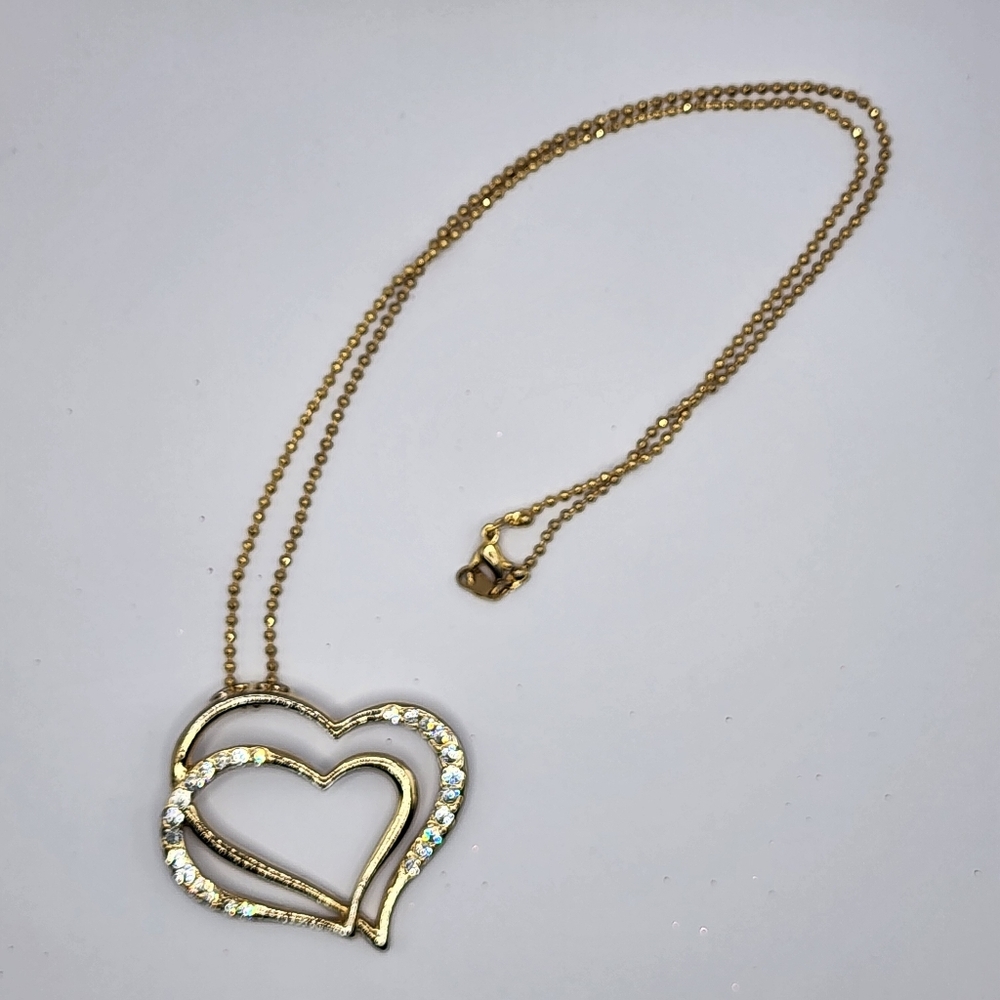 Gold Double heart necklace